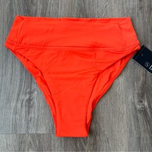 KNIX Orange High Cut High Rise Bikini Swim Bottom size M - NWT